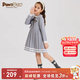 PawinPaw【學(xué)院風(fēng)】小熊童裝春秋季女童淑女長(cháng)袖連衣裙 灰色/15 140 cm