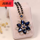 MHFDO吊墜毛衣鏈女長(cháng)款項鏈百搭簡(jiǎn)約掛飾秋冬衣服配飾掛件飾品 藍色四葉花