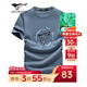 七匹狼短袖T恤男夏季冰爽涼感透氣短T男字母狼頭印花圓領(lǐng)打底衫男裝上衣 009(藍灰)-冰藻泥 175