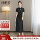 絲柏舍立領(lǐng)旗袍裙2025夏裝新款女裝新中式國風(fēng)中長(cháng)款連衣裙