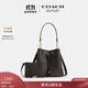 蔻馳（COACH）奧萊女士經(jīng)典標(biāo)志ROWAN水桶包單肩斜挎包旅行百搭 IM/胡桃木色/黑色