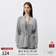 自巧小個(gè)子氣質(zhì)灰色針織開(kāi)衫外套女2025早春新款寬松浴袍風(fēng)毛衣 淺花灰 S （3碼）