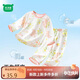 迷你木木屋兒童睡衣春夏男女童長(cháng)袖家居服中小童空調服 白/粉櫻花小兔 120 