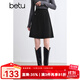 百圖betu女裝秋冬新款半身裙撞色線(xiàn)設計百搭短裙裙子女2410T73 黑色 L （黑色預售11/07發(fā)貨）