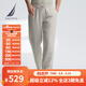 諾帝卡（NAUTICA）【大促爆款】男裝25春夏新款天絲亞麻休閑褲男PO5212 煙灰色053 M