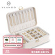 VLANDO雙層便攜帶鎖首飾盒精致大學(xué)生女朋友生日禮物飾品耳飾專項收納盒 米白色升級款 【雙層帶鎖帶手表位】
