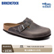 BIRKENSTOCK勃肯德國進(jìn)口男女款涂油皮軟底復古Boston包頭拖鞋 灰色窄版1013256 37