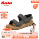 拔佳（Bata）涼鞋男夏季新款透氣舒適休閑牛皮軟底百搭沙灘鞋60161BL4七夕 黑色 41