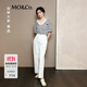 MO&Co.【秦嵐同款C+系列】牛仔褲夏土耳其棉白色MBE2JEN014 牛仔白色 S /S