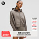 lululemon丨Scuba 女士超寬松款拉鏈連帽衫 LW3HTLS 暖褐灰 M /L
