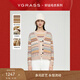 VGRASS[好運毛衣]羊絨羊毛針織開衫24春季新款多色提花女士毛衣 杏仁色 M