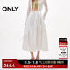 ONLY2025秋季新款蝴蝶結綁帶寬松長(cháng)裙蛋糕裙半身裙女|125116013 A43奶油白色 L