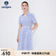 Navigare意大利小帆船女士連衣裙25春夏季新品純棉親膚中長(cháng)裙休閑簡(jiǎn)約裙子 克萊因藍 M