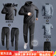 Walker Shop高端品牌運動(dòng)套裝男秋冬季晨跑健身服速干寬松彈力專(zhuān)業(yè)跑步六件套 黑黑六件套【速干四維彈透氣】 XL【140-160斤】
