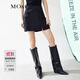 MO&Co.夏工裝開(kāi)叉A字黑色半身裙女工裝短裙設計感小眾 黑色 S 160