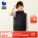 迷你巴拉【三防】男女童防風(fēng)保暖連帽羽絨服寶寶撞色羽絨馬甲 黑色90001 120