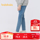 巴拉巴拉女童褲子兒童牛仔褲中大童秋裝甜美直筒褲時(shí)尚修身長(cháng)褲潮 牛仔中藍88201 165