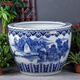京茂陶瓷魚(yú)缸庭院家用室外陽(yáng)臺客廳養魚(yú)烏龜睡蓮荷花青花山水種樹(shù)大缸 青花山水畫(huà)大缸直徑80cm高60cm(重工手繪)