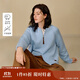 茵曼（INMAN）茵曼復古雙拉鏈羊毛針織開(kāi)衫2025冬女裝新款顯瘦毛衣外套 藍色 M