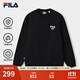 斐樂（FILA）官方男子加絨保暖衛(wèi)衣秋冬季時尚休閑簡約圓領(lǐng)套頭衫長袖上衣男裝 【加絨】正黑色-BK 2XL