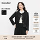 珂萊蒂爾【盈動(dòng)綻放】2025法式蕾絲優(yōu)雅短外套女通勤淑女上衣 黑色 M