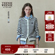 Teenie Weenie小熊女裝針織開(kāi)衫2025年秋新款簡(jiǎn)約學(xué)院舒適圓領(lǐng)毛衣 撞色 M
