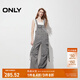 ONLY秋季休閑百搭簡約口袋綁帶背帶褲休閑褲女|12427S002 E40 寒冬灰色 160/64A/S