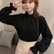 淺雖紅2026春秋新款復古蕾絲打底衫名媛加絨加厚內搭洋氣半高領(lǐng)上衣DLE 黑色 春秋款 S 建議100斤以下