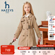 哈吉斯（HAZZYS）品牌童裝女童外套秋新品舒適挺括利落翻領(lǐng)休閑英倫風(fēng)薄外套 燕麥卡其 120