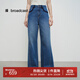 播商場(chǎng)同款撞色腰頭牛仔褲女25春季新款寬松直筒褲BDS1KD1512 B59牛仔藍 L