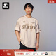 STARTER25春夏新品美式復古運動(dòng)球衣風(fēng)短袖T恤男女情侶寬松印花 淺卡其 L