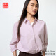 優(yōu)衣庫(kù)女裝全棉襯衫/長(zhǎng)袖襯衣空調(diào)衫薄外套通勤長(zhǎng)絨棉新款479078 16 紅色 XS /150/76A