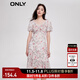 ONLY時(shí)尚甜美泡泡袖V領(lǐng)中裙碎花連衣裙女|123207121 HBG 水彩小花 S (160) 80A