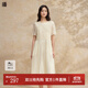 播法式珠光連衣裙女2024夏季新款設計褶皺長(cháng)款裙子DDR2LD5782 O00晚紗 S