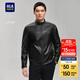 海瀾之家（HLA）夾克男25新款輕商務(wù)時(shí)尚PU純色立領(lǐng)外套男秋季 黑色7D 2XL 185/100A 推薦165~180斤