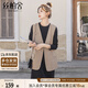 絲柏舍V領(lǐng)馬夾2025秋裝新款女裝時尚簡約單排扣中長款疊穿馬甲
