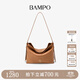 半坡飾族（bampo）中號綿綿包hobo托特包頭層牛皮大容量單肩斜挎包軟包禮物女友 枇杷棕（中號升級拉鏈款）