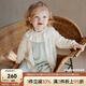 OAK FAMILY春秋寶寶開(kāi)衫毛衣女裝童裝針織衫兒童外套上衣衣服 奶油杏白 80 cm