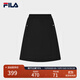 FILA 斐樂(lè )官方女士梭織裙2025秋季新款休閑舒適半身裙及膝裙傘裙 正黑色-BK L 170/70A/L