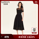 歌莉婭新年紅品連衣裙女氣質(zhì)蛋糕裙a字網(wǎng)紗長(cháng)裙高級感小黑裙194K4BBI0 B00黑色 F