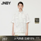 江南布衣（JNBY）【商場(chǎng)同款】24春夏新品襯衣短袖抽象蝴蝶印花休閑寬松5O5215510 199/白底多彩花型 XS