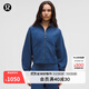 lululemon丨Scuba 女士超寬松款拉鏈連帽衫 *華夫格 LW3JCVS 雜色斜紋藍 M /L