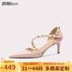 Lily Wei【南風(fēng)知意】2025夏季新款鉚釘裸色高跟鞋性感尖頭涼鞋女 裸粉色【跟高6cm】 37