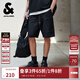 杰克·瓊斯（JACK&JONES）多口袋潮時(shí)尚個(gè)性休閑百搭舒適簡(jiǎn)約風(fēng)基礎廓形短褲男裝225215021 E40黑色 L (180)