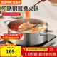 蘇泊爾（SUPOR）火鍋304不銹鋼家用專(zhuān)用加厚鴛鴦鍋電磁爐燃氣明火通用湯鍋涮盆 直型鴛鴦復底 30cm