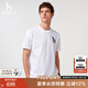 HAZZYS男裝 2025夏季款休閑男上衣大Logo圓領(lǐng)短袖T恤男ASTZE0CBX70 白色WT XL （180/100A 50）