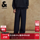杰克·瓊斯（JACK&JONES）男裝25年秋冬季褲子男直筒寬松緊腰抽繩衛褲運動(dòng)休閑長(cháng)褲潮流男褲 E43純黑色 寬松版型，卡碼拍小 30 170