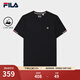 FILA 斐樂(lè )官方男子針織短袖衫2025夏新款時(shí)尚休閑簡(jiǎn)約基礎圓領(lǐng)T恤 傳奇藍-NV L 175/96A/L