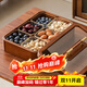 木雅軒干果盤(pán)實(shí)木干果盒瓜子糖果盤(pán)分格水果盤(pán)客廳干果收納盒果盤(pán)零食盤(pán) 單層干果盤(pán)+6玻璃碗