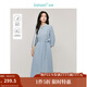 茵曼（INMAN）萊賽爾亞麻連衣裙2025春秋季女裝新品中袖收腰裙子 海霧藍 M